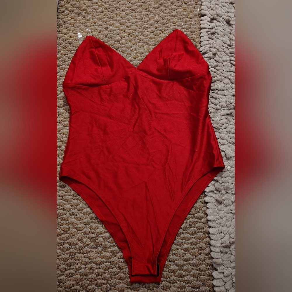Vibrant Red Bodysuit